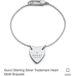 GUCCI sterling silver heart bracelet